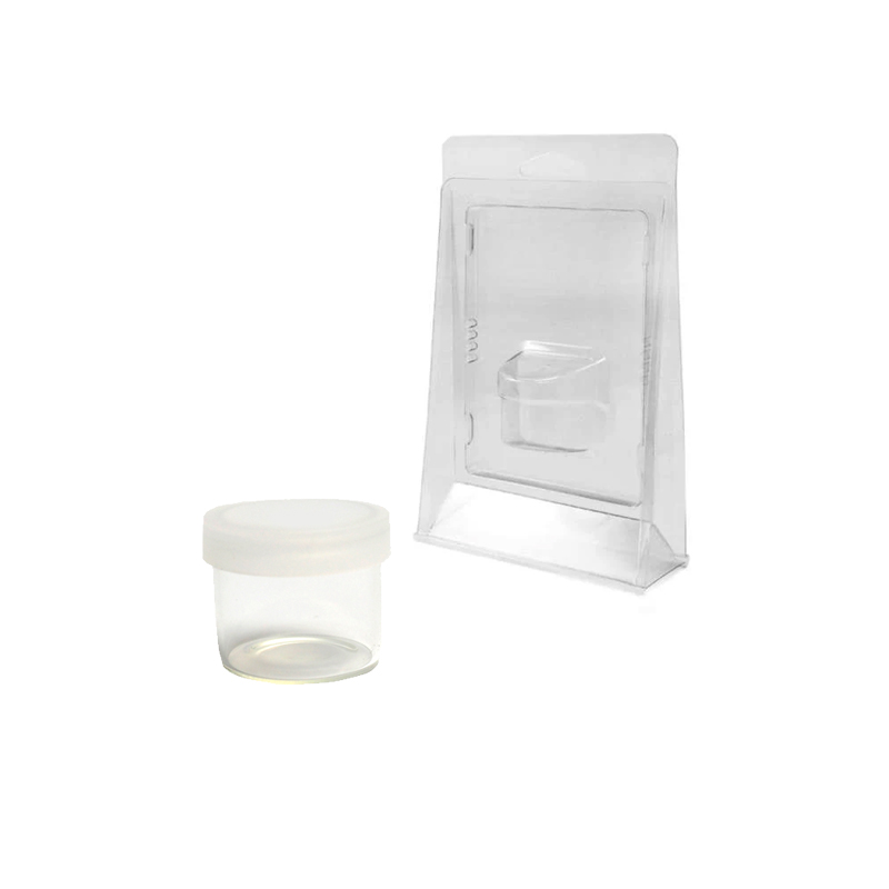 Plastic Clamshell Blister Pack for No Neck 6ml Concentrate Glass Jar with Silicon Lid